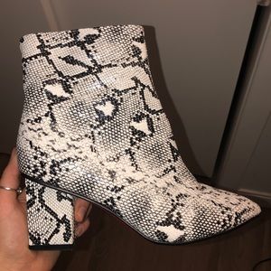 Snake skin pattern boots
